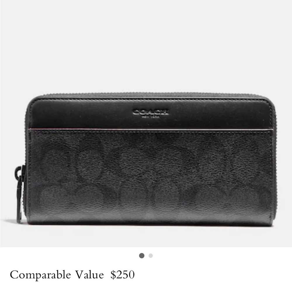 NWT Coach signature coated canvas accordion wallet